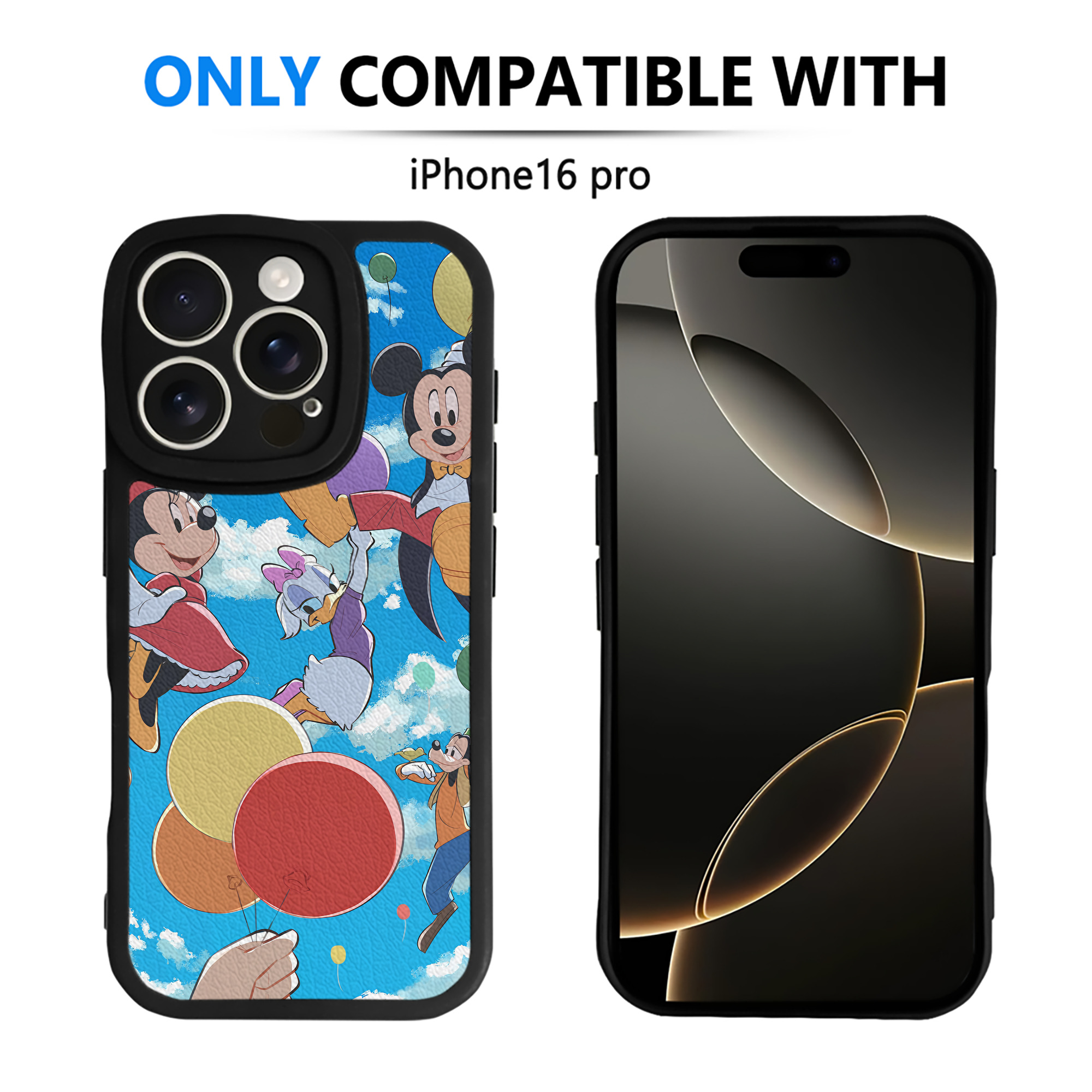 （画像用） ミッキーマウス Mickey Mouse 【iPhone 16シリーズ対応】シリコンスマホケース（レザー調） 材質：シリコン
